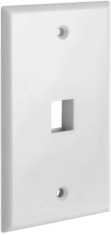 V324 1 Port Wall Plate with Keystone Jack Insert, Durable ABS Plastic, White - SuperSaverAU - view 1
