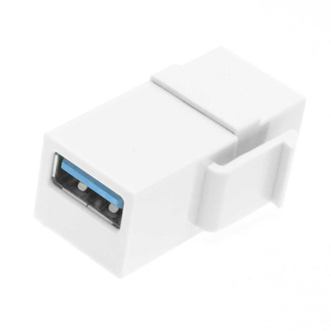 USB 3.0 Keystone Jack Insert A Female to A Female Coupler Adapter - White - SuperSaverAU - view 1