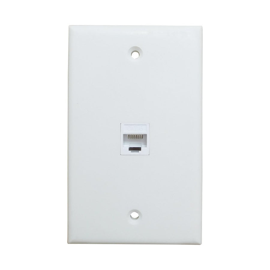Premium 1 Port Cat6 Ethernet Wall Plate Adapter with Keystone Coupler
