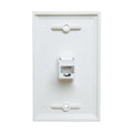 Premium 1 Port Cat6 Ethernet Wall Plate Adapter with Keystone Coupler