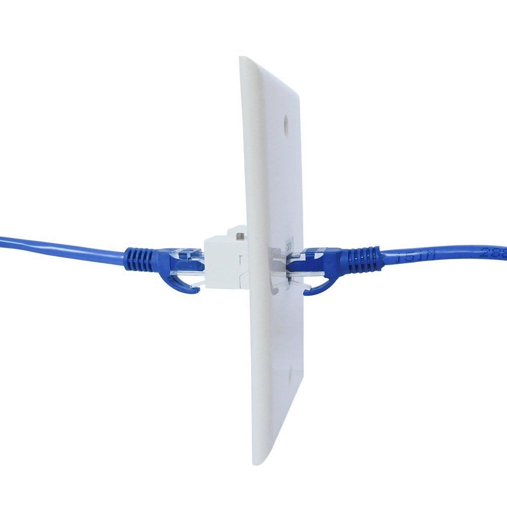 Premium 1 Port Cat6 Ethernet Wall Plate Adapter with Keystone Coupler