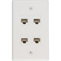Premium 4 Port Cat6 Ethernet Wall Plate Adapter with Keystone Coupler