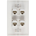 Premium 4 Port Cat6 Ethernet Wall Plate Adapter with Keystone Coupler