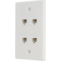 Premium 4 Port Cat6 Ethernet Wall Plate Adapter with Keystone Coupler