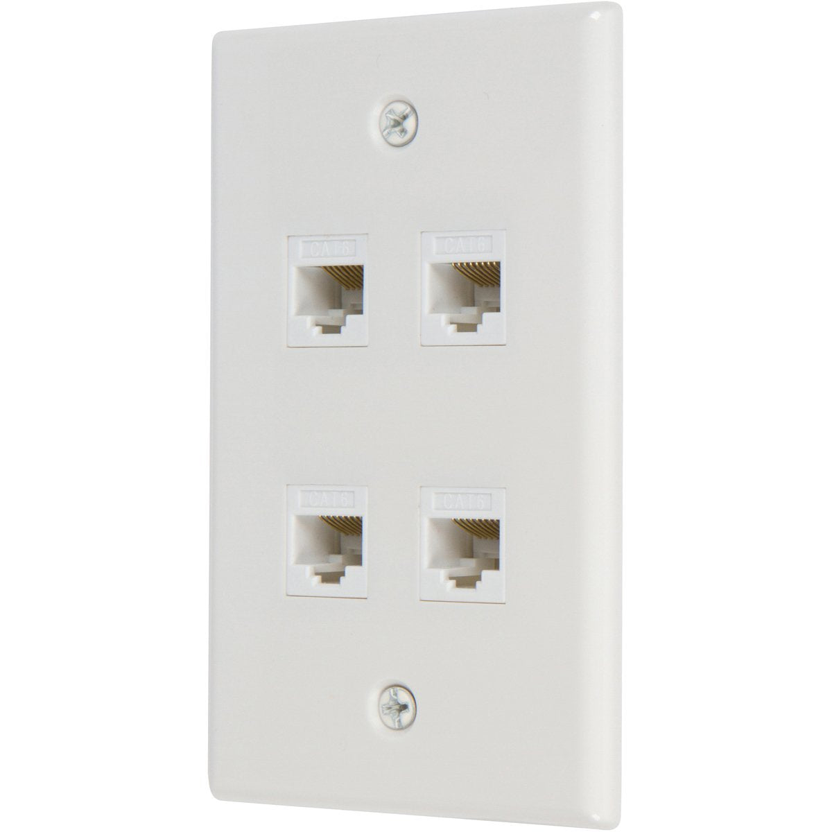 Premium 4 Port Cat6 Ethernet Wall Plate Adapter with Keystone Coupler