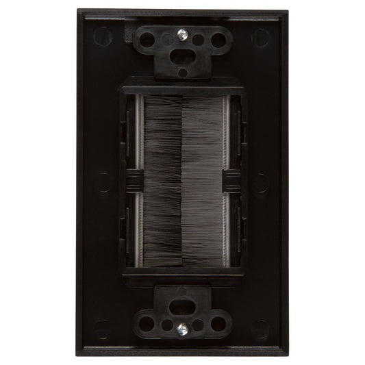 Brush Wall Plate Cable Access Strap Management Socket Mount Port HDMI - White/Ivory