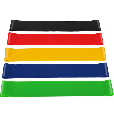 Premium Natural Rubber Resistance Bands Set with 5 Levels - 5 Pieces