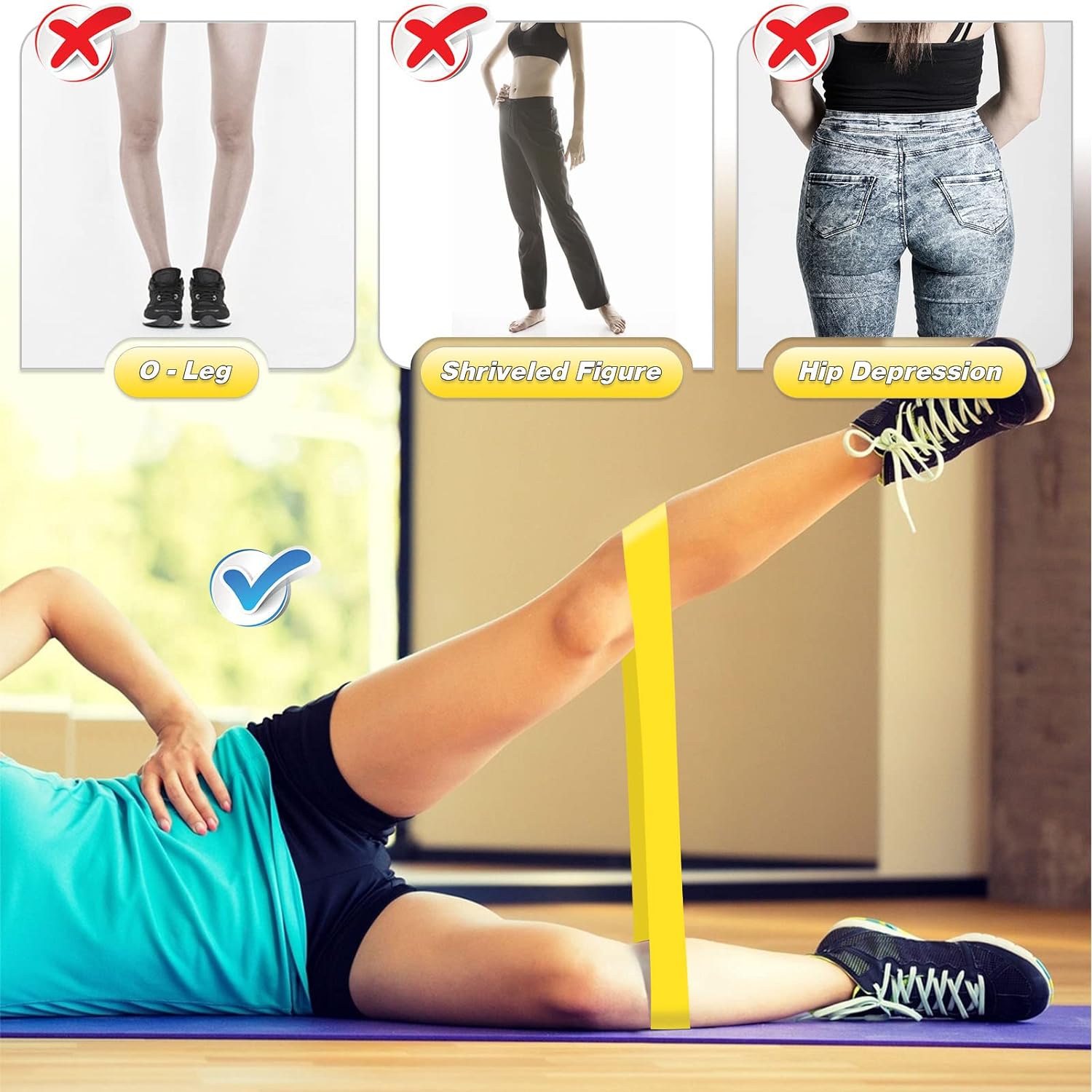 Premium Natural Rubber Resistance Bands Set with 5 Levels - 5 Pieces