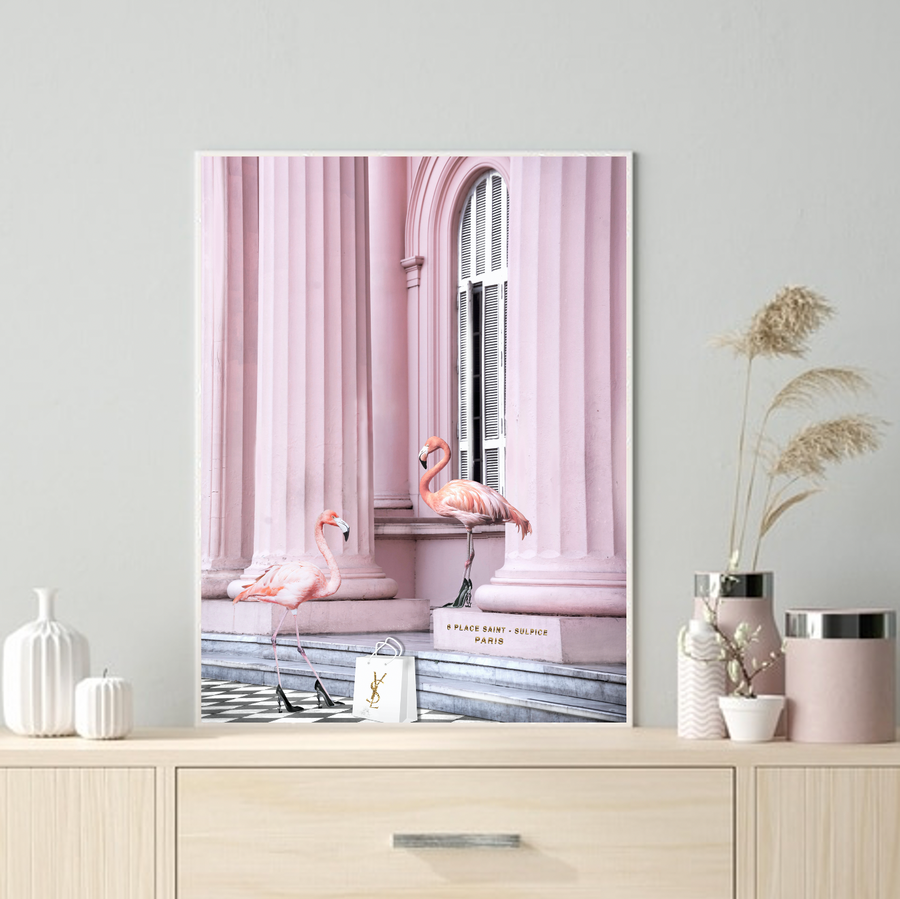 Interior Ave Saint Pink Framed Artwork - 90 x 60cm Gallery Quality Print - SuperSaverAU - view 1