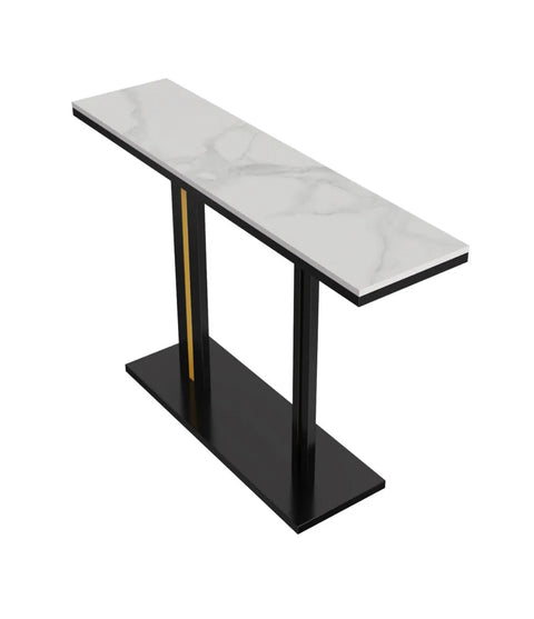 Interior Ave Pandora Marble and Black Stone Console Table 118cm