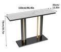 Interior Ave Pandora Marble and Black Stone Console Table 118cm