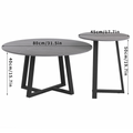 Interior Ave Broadway Grey Stone Marble Two Tier Coffee Table Set - 80x40cm & 45x50cm - SuperSaverAU - view 3