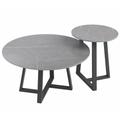 Interior Ave Broadway Grey Stone Marble Two Tier Coffee Table Set - 80x40cm & 45x50cm - SuperSaverAU - view 4