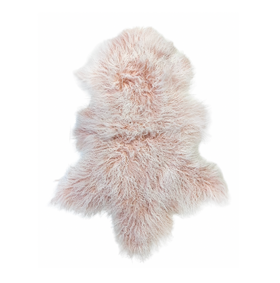 Interior Ave - Mongolian Fur Throw - 90CM - Pink Snow - SuperSaverAU - view 1