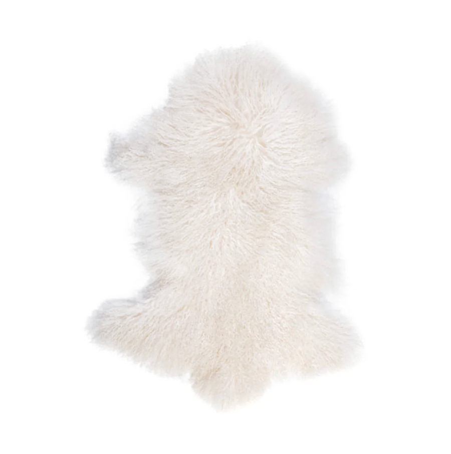 Interior Ave Mongolian Fur Throw - 90CM - Luxuriously Soft White Fleece - SuperSaverAU - view 1