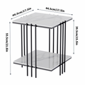 Interior Ave Milano Black Square Side Table Two Tier 40x40x65cm