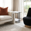 Interior Ave Milano Black Square Side Table Two Tier 40x40x65cm