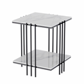 Interior Ave Milano Black Square Side Table Two Tier 40x40x65cm