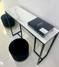 Interior Ave Stone Marble Console Table - Black & White, 100x30x78.5cm - SuperSaverAU - view 4