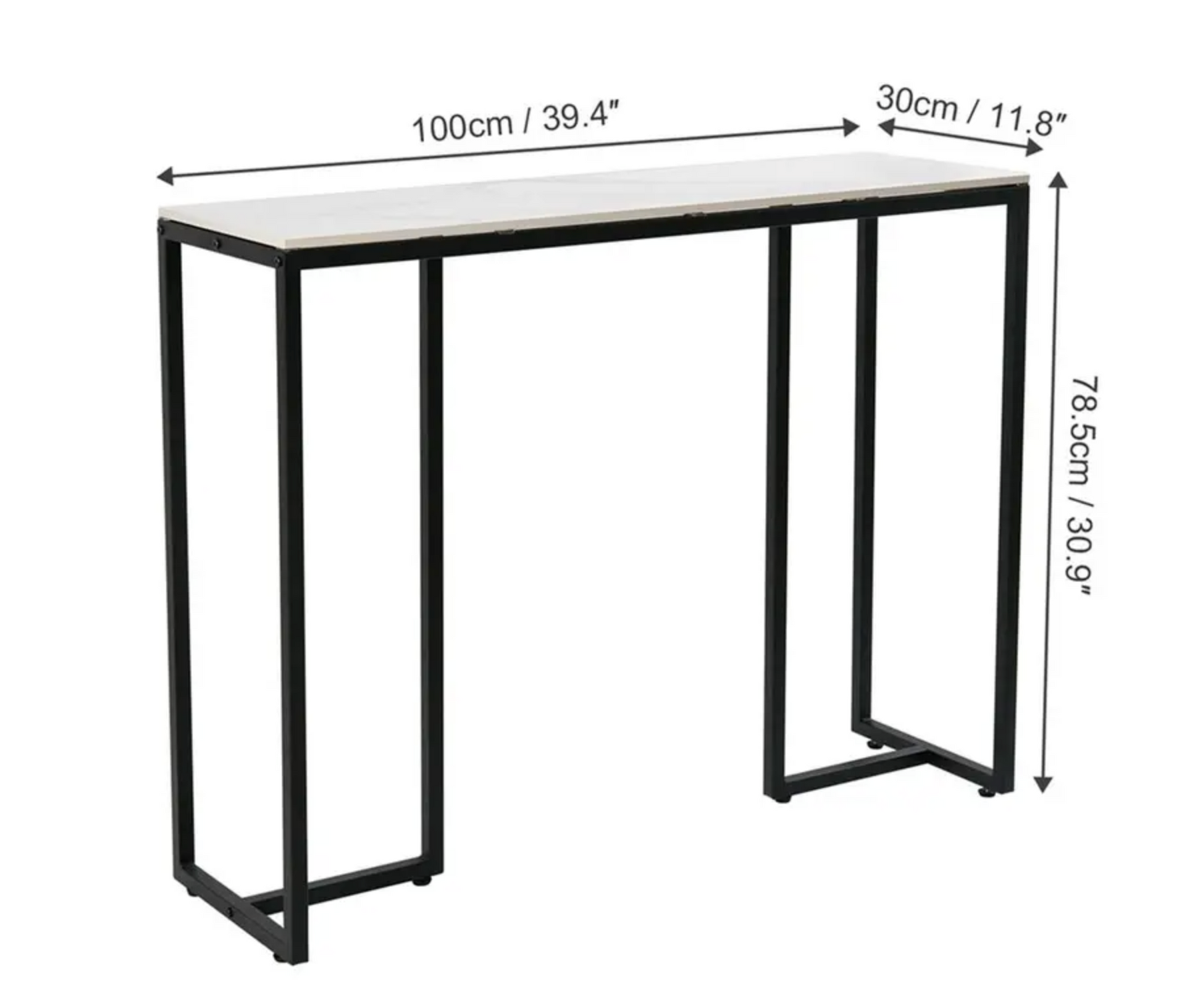Interior Ave Stone Marble Console Table - Black & White, 100x30x78.5cm - SuperSaverAU - view 6