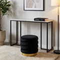 Interior Ave Stone Marble Console Table - Black & White, 100x30x78.5cm - SuperSaverAU - view 1