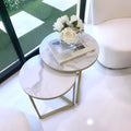 Interior Ave Nala Gold Nested Side Table Set Sintered Stone 2 Piece