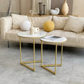 Interior Ave Nala Gold Nested Side Table Set Sintered Stone 2 Piece
