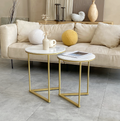 Interior Ave Nala Gold Nested Side Table Set Sintered Stone 2 Piece