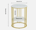 Interior Ave Cleo Gold Two Shelf Stone Side Table 40x40x53cm