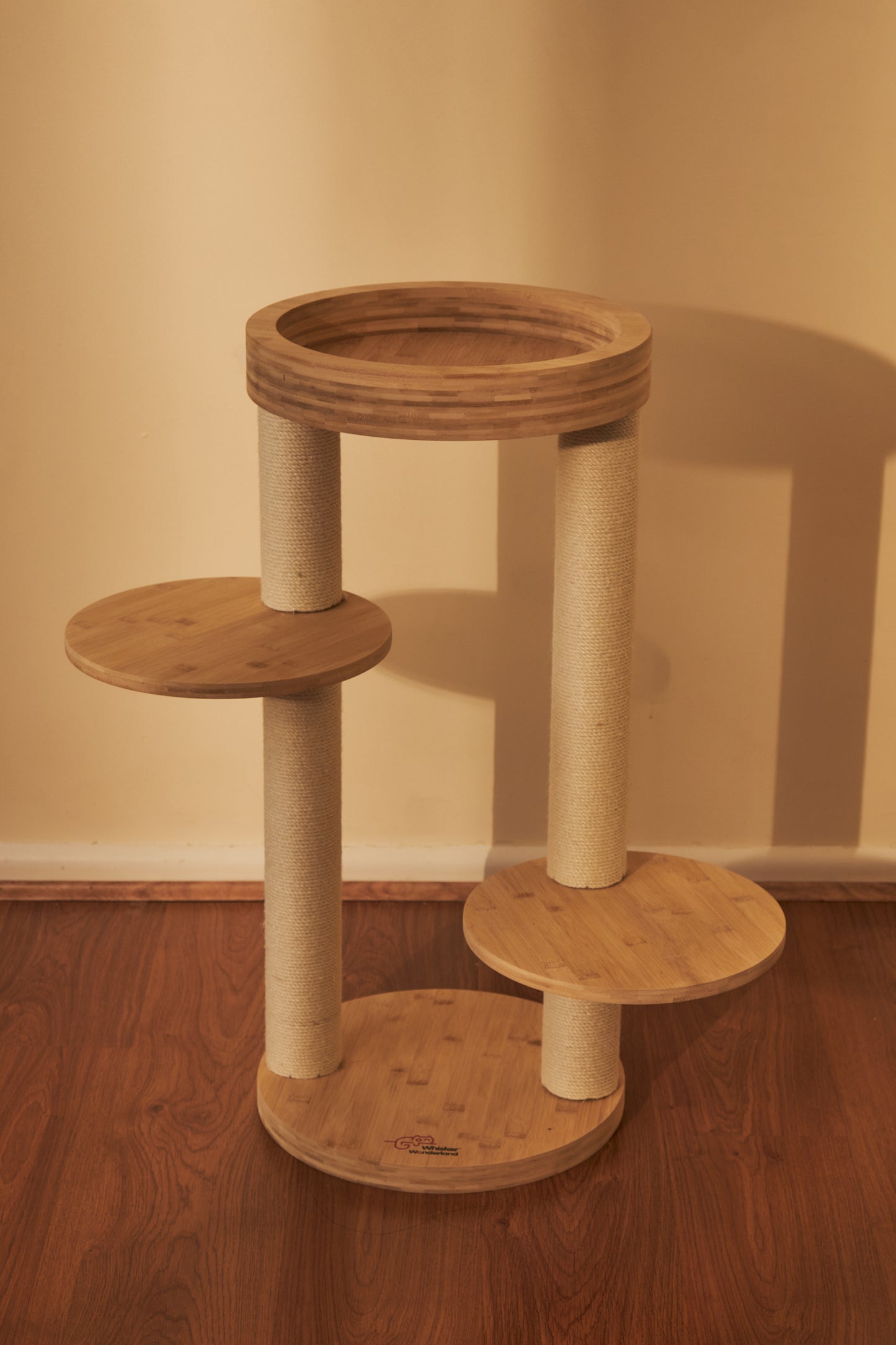 Whisker Wonderland Eco-Friendly Bamboo Cat Tree Small - Multi-Level, Stable, Sisal Scratching