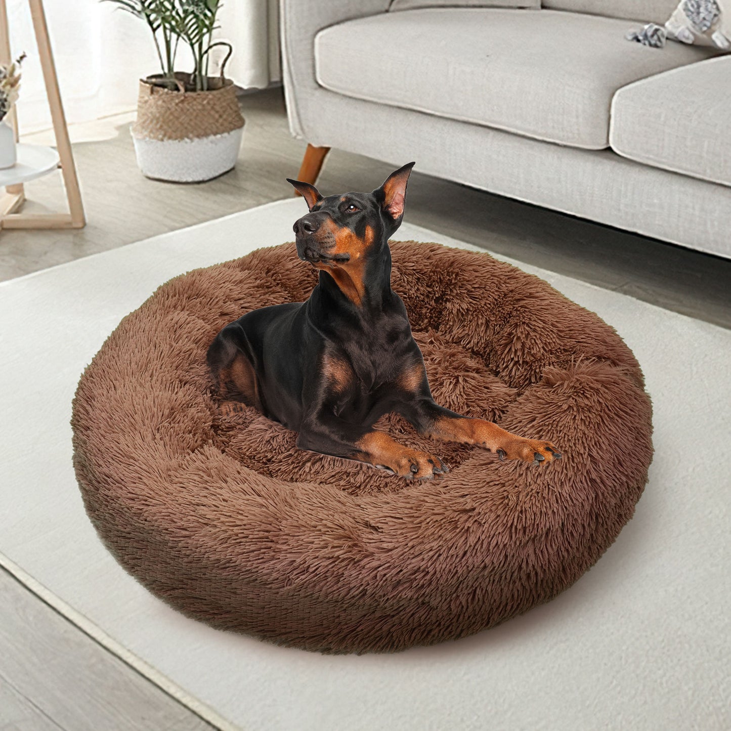Pet Bed Brown 70cm Soft Polyester Non-Toxic Dog/Cat Calming Nest