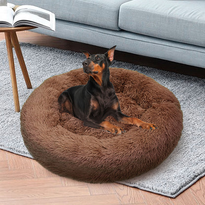 Luxurious Pet Bed for Dogs/Cats, Soft Polyester, XL 100cm, Non-Slip Base