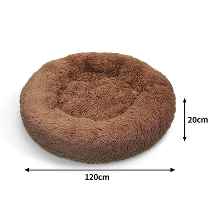 Pawfriends Pet Dog Bed XXL 120cm Soft Polyester Non-Toxic Plush Round Nest