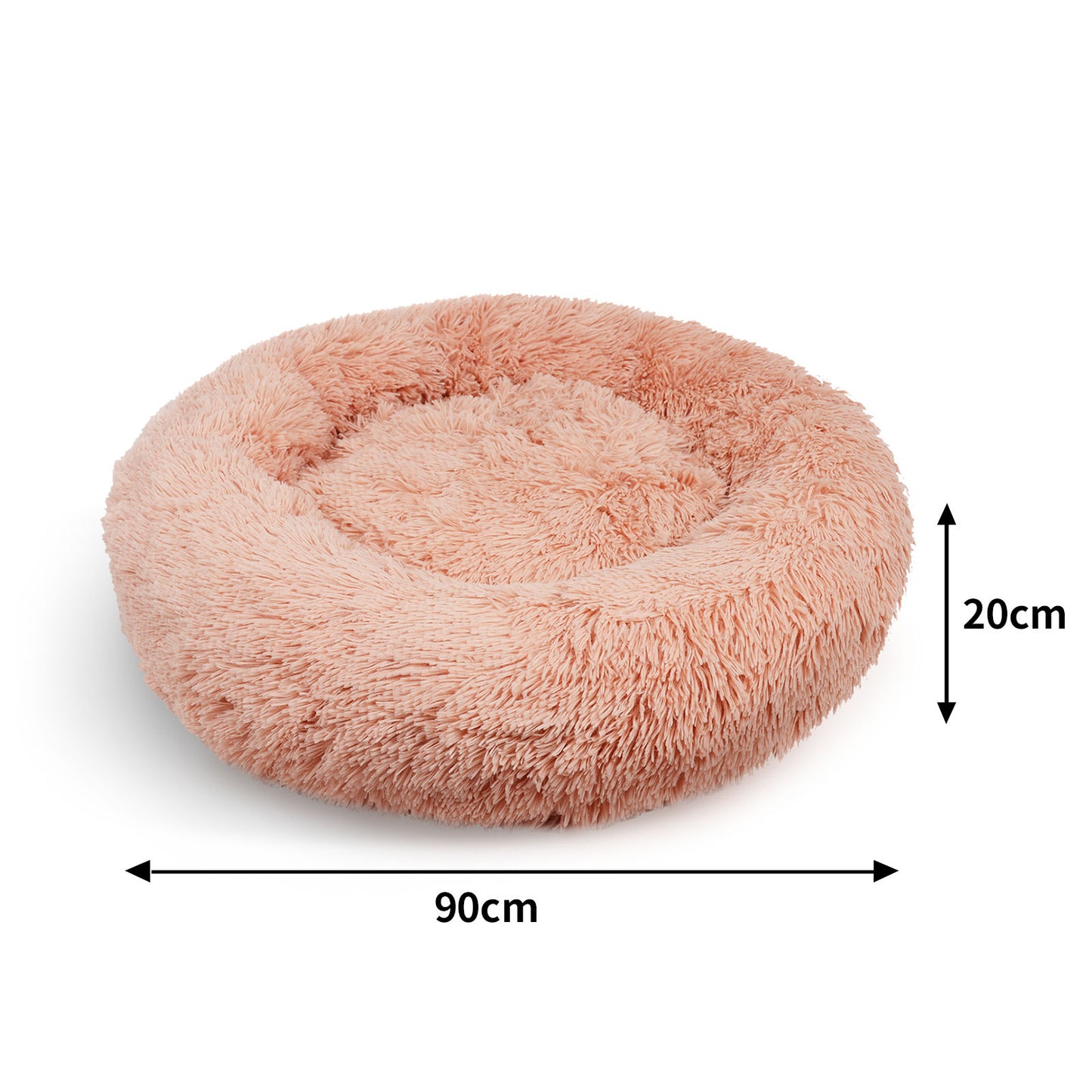 Pet Bed Pink 90x90x20cm Soft Polyester Non-Toxic with Non-Slip Base