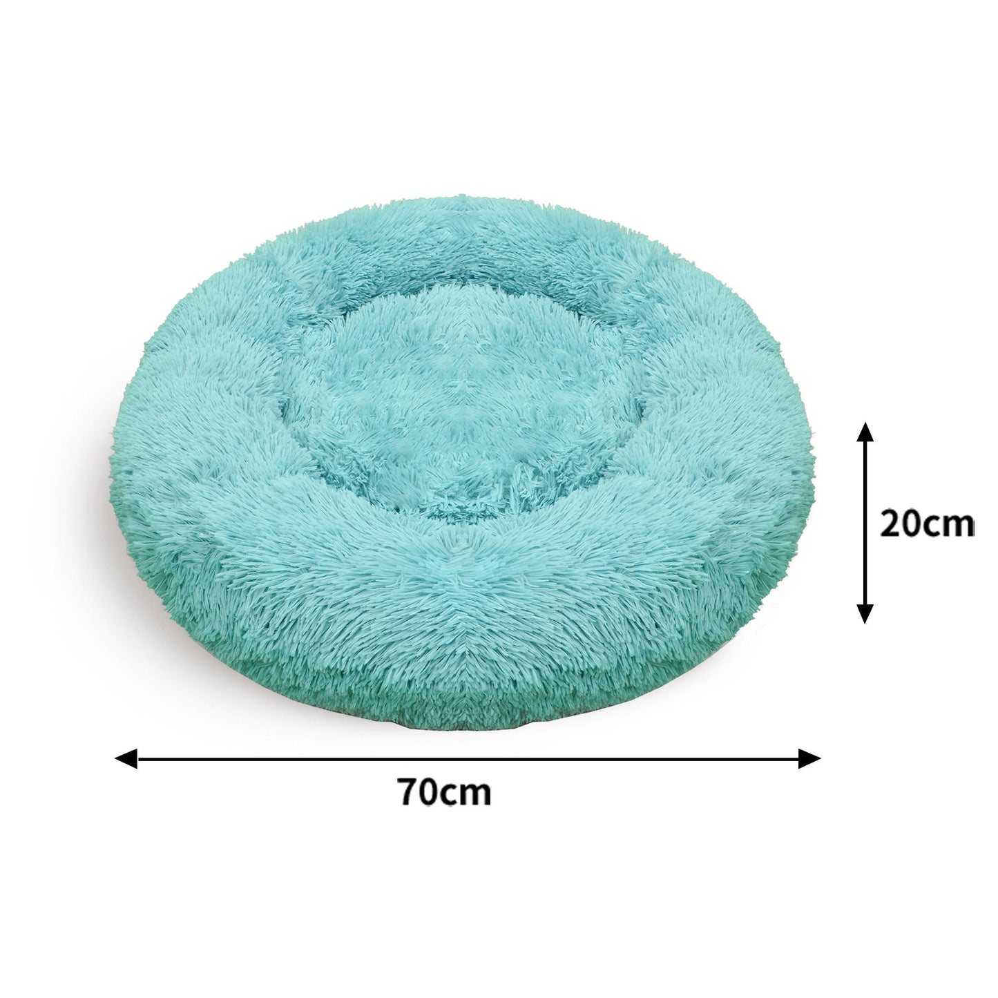 Pet Bed 70cm Teal Polyester Soft Plush Non-Toxic Non-Slip for Dogs/Cats