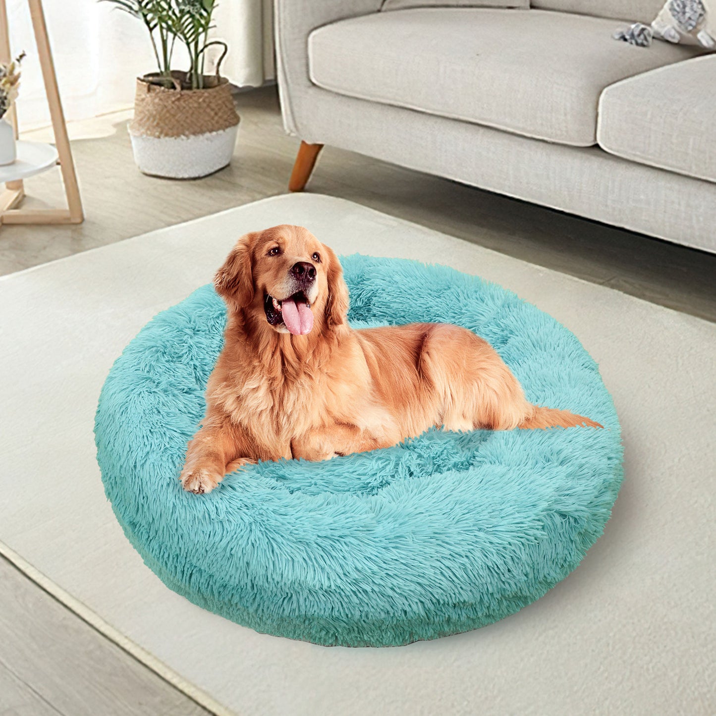 Pet Bed 70cm Teal Polyester Soft Plush Non-Toxic Non-Slip for Dogs/Cats