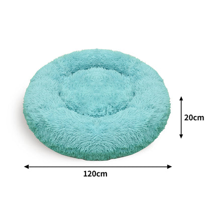 Pawfriends Pet Bed XXL 120x120cm Teal Polyester Non-Toxic Soft Plush Filling