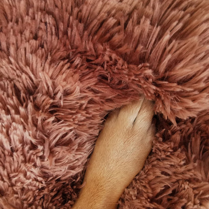 Pawfriends Round Pet Bed 100cm - Soft Plush, Washable Zipper Cover, Non-Toxic