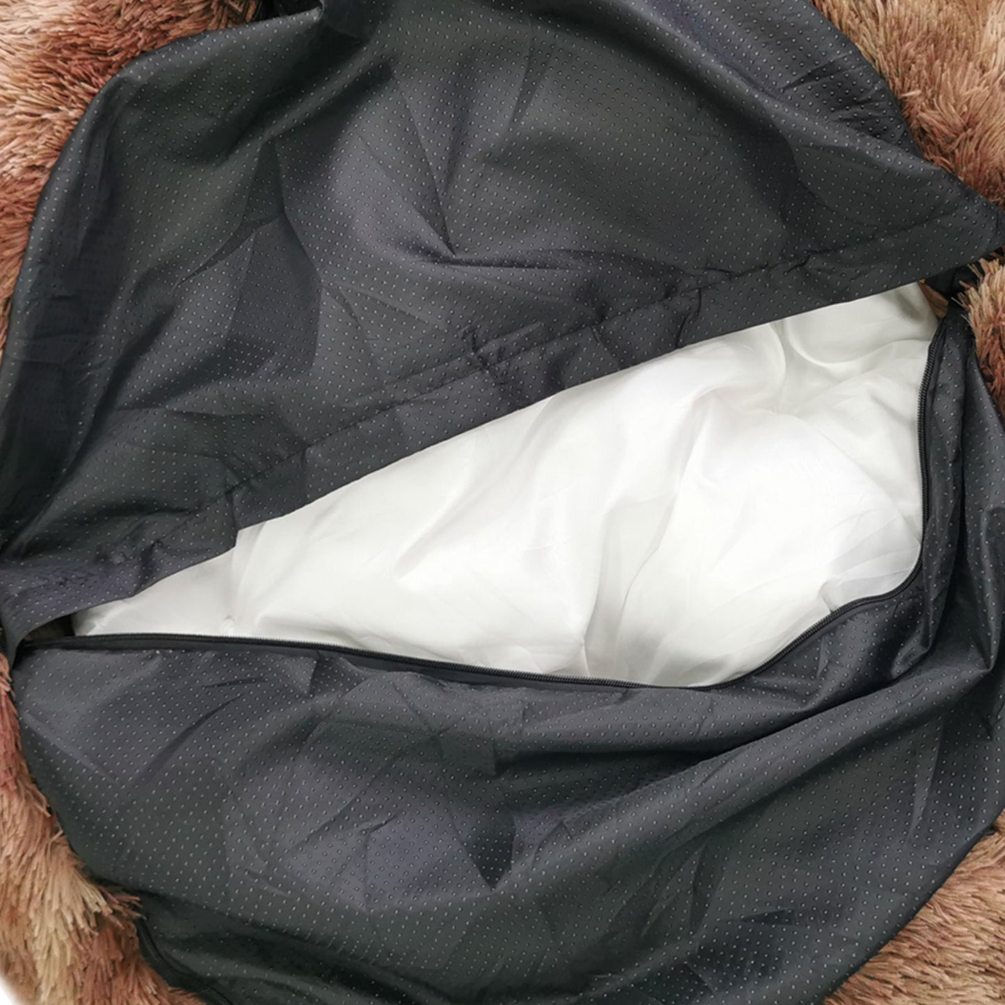 Pawfriends Round Pet Bed 100cm - Soft Plush, Washable Zipper Cover, Non-Toxic