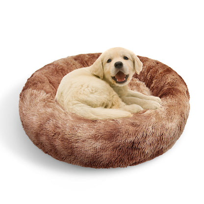 Pawfriends Round Pet Bed 100cm - Soft Plush, Washable Zipper Cover, Non-Toxic