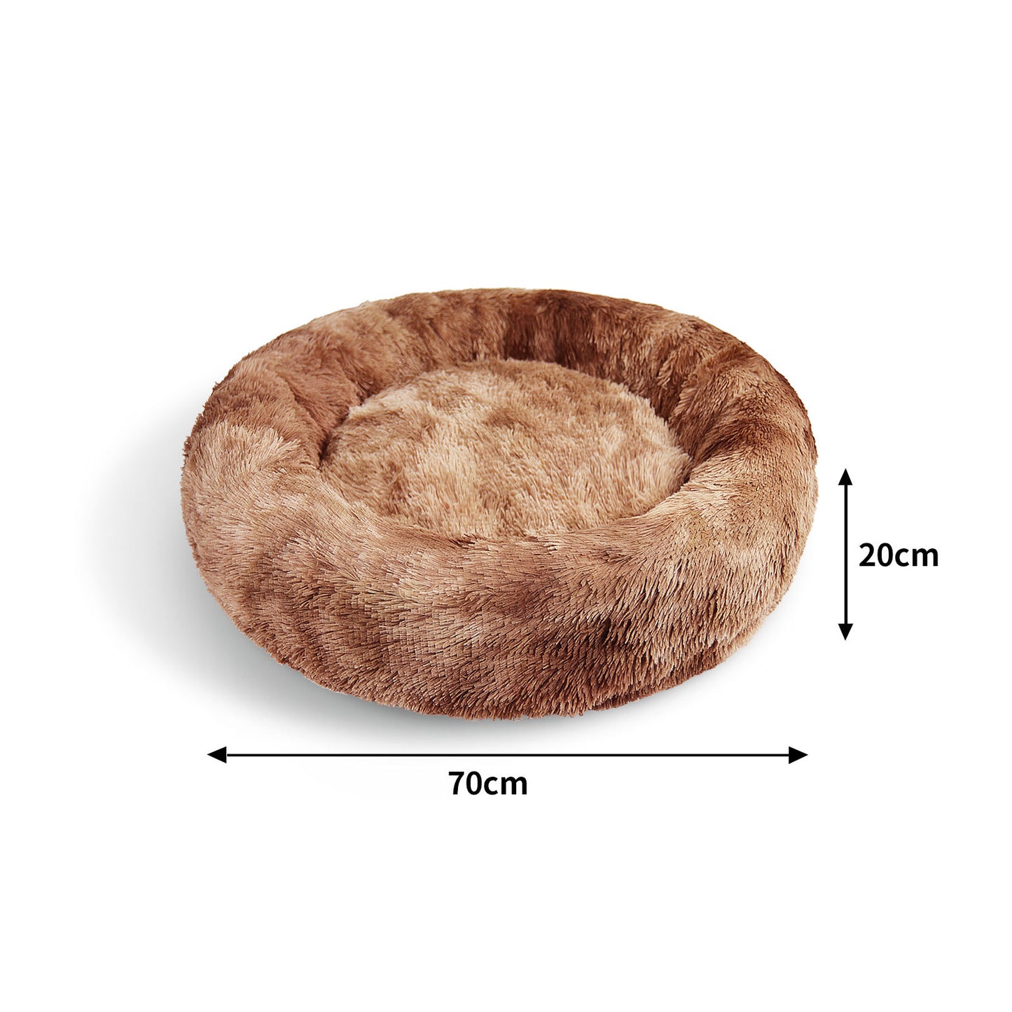 Pawfriends Round Pet Bed 70cm - Soft Plush, Non-Toxic, Non-Slip Base