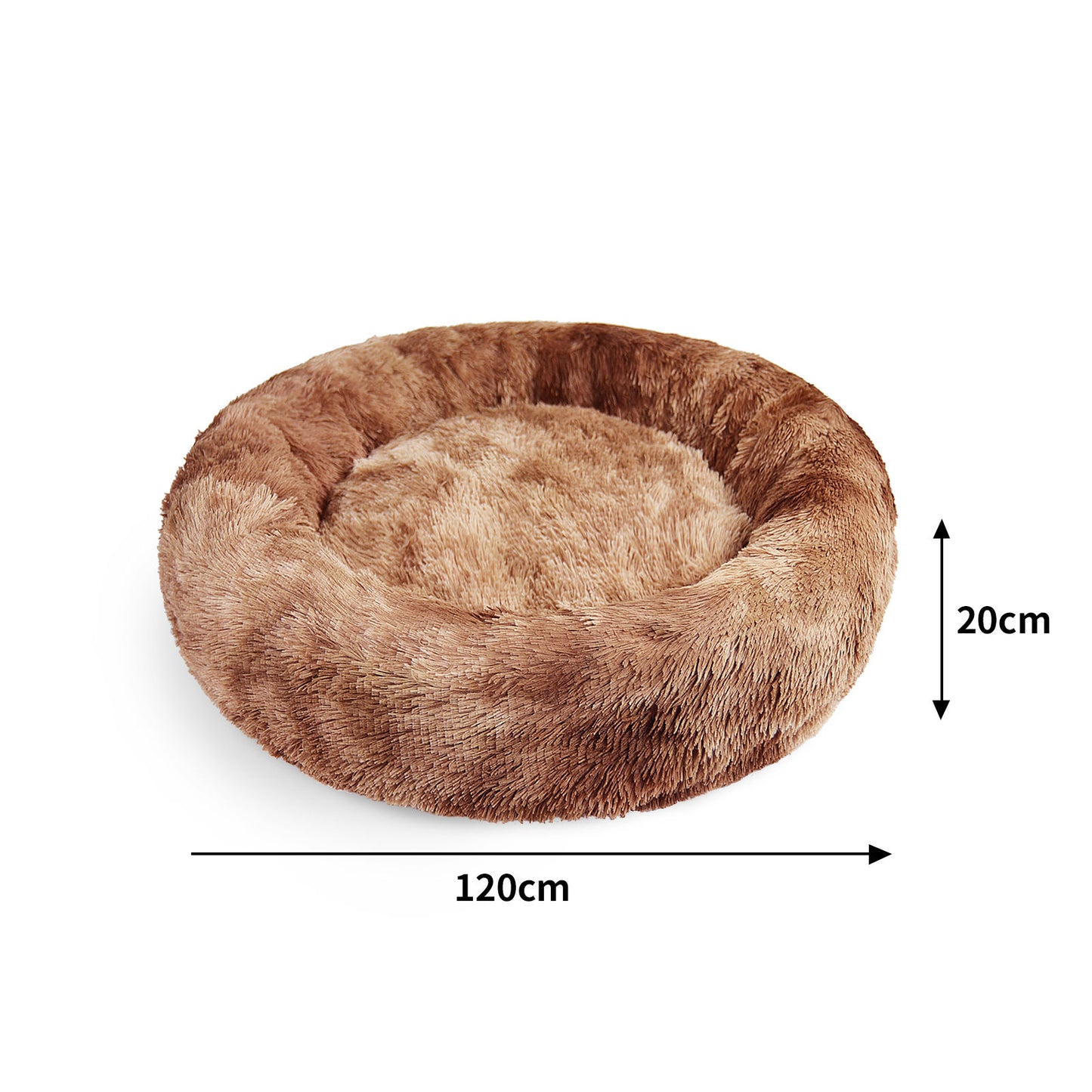 Pawfriends Round Pet Bed 120cm - Soft Plush, Non-Toxic, Non-Slip Base
