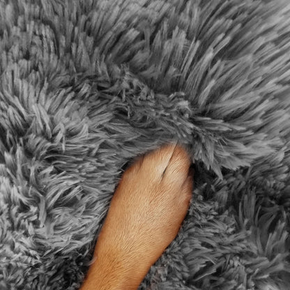 Pawfriends Pet Bed XL 120cm Round Soft Plush Removable Washable Dark Grey