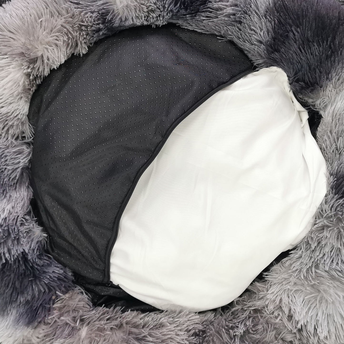 Pawfriends Pet Bed XL 120cm Round Soft Plush Removable Washable Dark Grey
