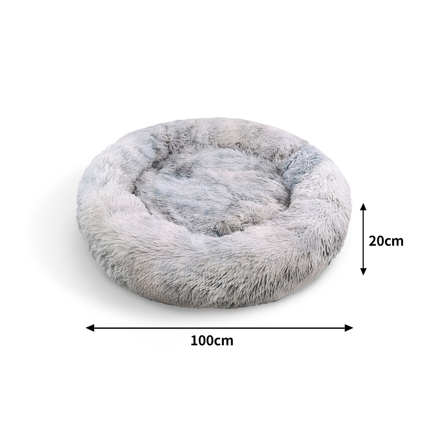 Pawfriends Pet Bed Round 100cm Soft Plush Washable Zipper Cover for Dogs/Cats