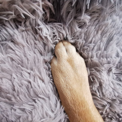 Pawfriends Pet Bed Round 100cm Soft Plush Washable Zipper Cover for Dogs/Cats