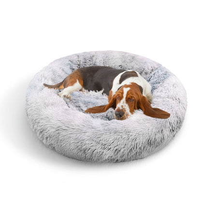 Pawfriends Pet Bed Round 100cm Soft Plush Washable Zipper Cover for Dogs/Cats