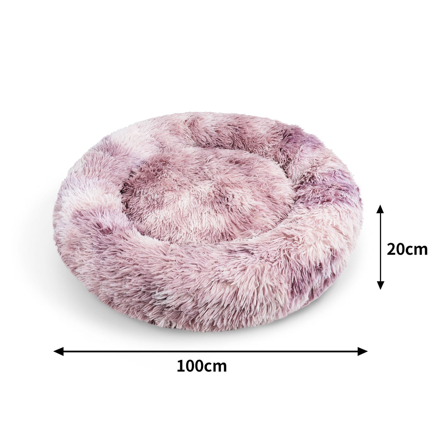 Pawfriends Round Pet Bed 100cm Purple Soft Plush Non-Toxic Comfy Sleeping Kennel