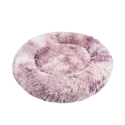 Pawfriends Round Pet Bed 90cm - Soft Plush, Non-Toxic, Non-Slip, Purple