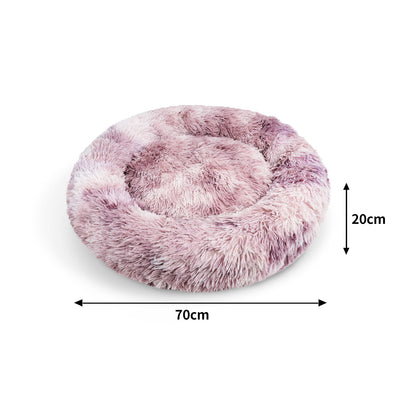 Pawfriends Round Pet Bed 70cm - Soft Polyester, Non-Toxic, Plush Filling